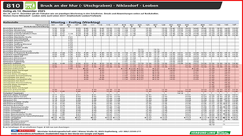 Autobusfahrplan Oberaich  2026