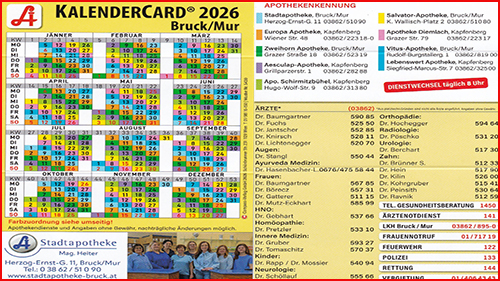 Apothekenkalender - Ärzteverzeichnis 2026
