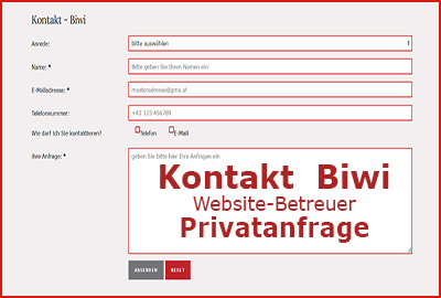 Kontakt Website-Betreuer Biwi privat